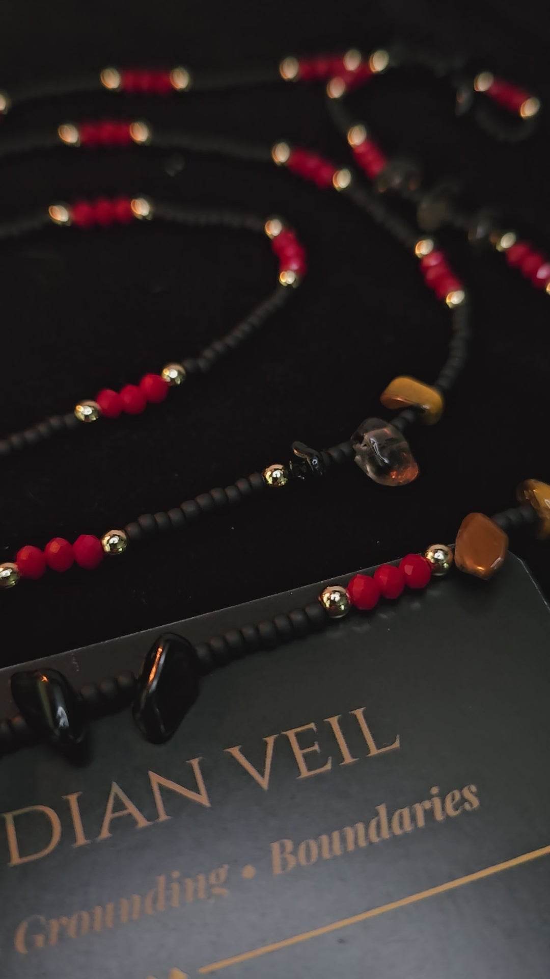 Obsidian Veil Ritual Waist Beads | Protection & Grounding